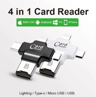 Four - In - One Multi - Function Mobile Phone Card Reader - NexGen Market