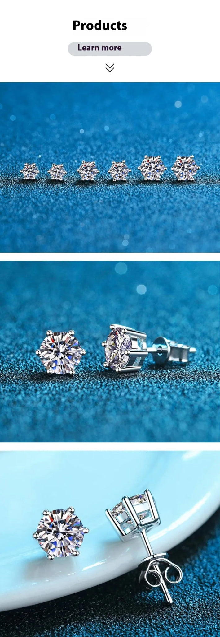 S925 Silver Stud Classic Six - claw Stud Earrings - NexGen Market