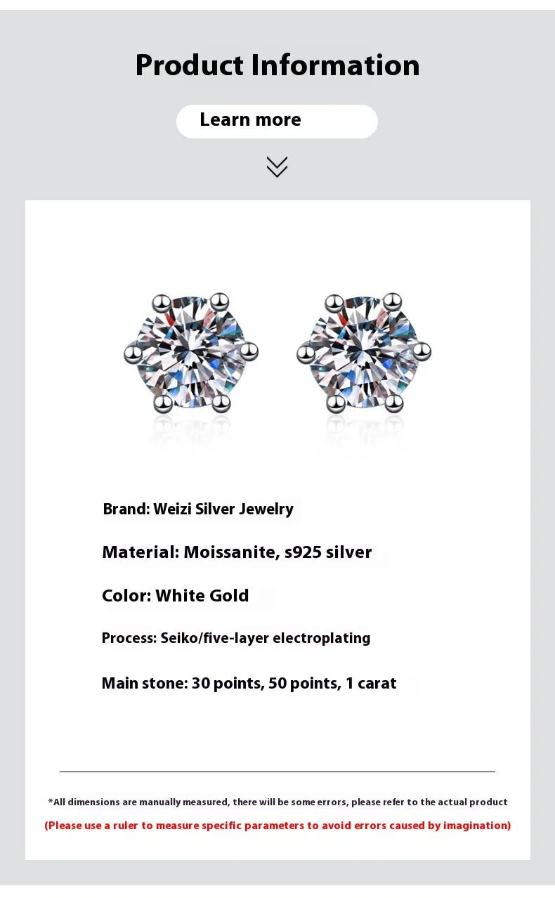 S925 Silver Stud Classic Six - claw Stud Earrings - NexGen Market