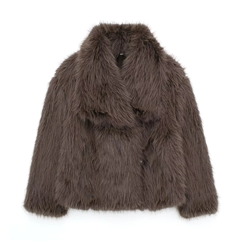 Women's Faux Fox Fur Coat - NexGen Market